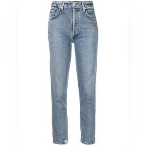 CITIZENS OF HUMANITY Charlotte distressed high-rise straight-leg jeans Size 32